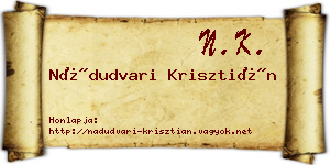 Nádudvari Krisztián névjegykártya